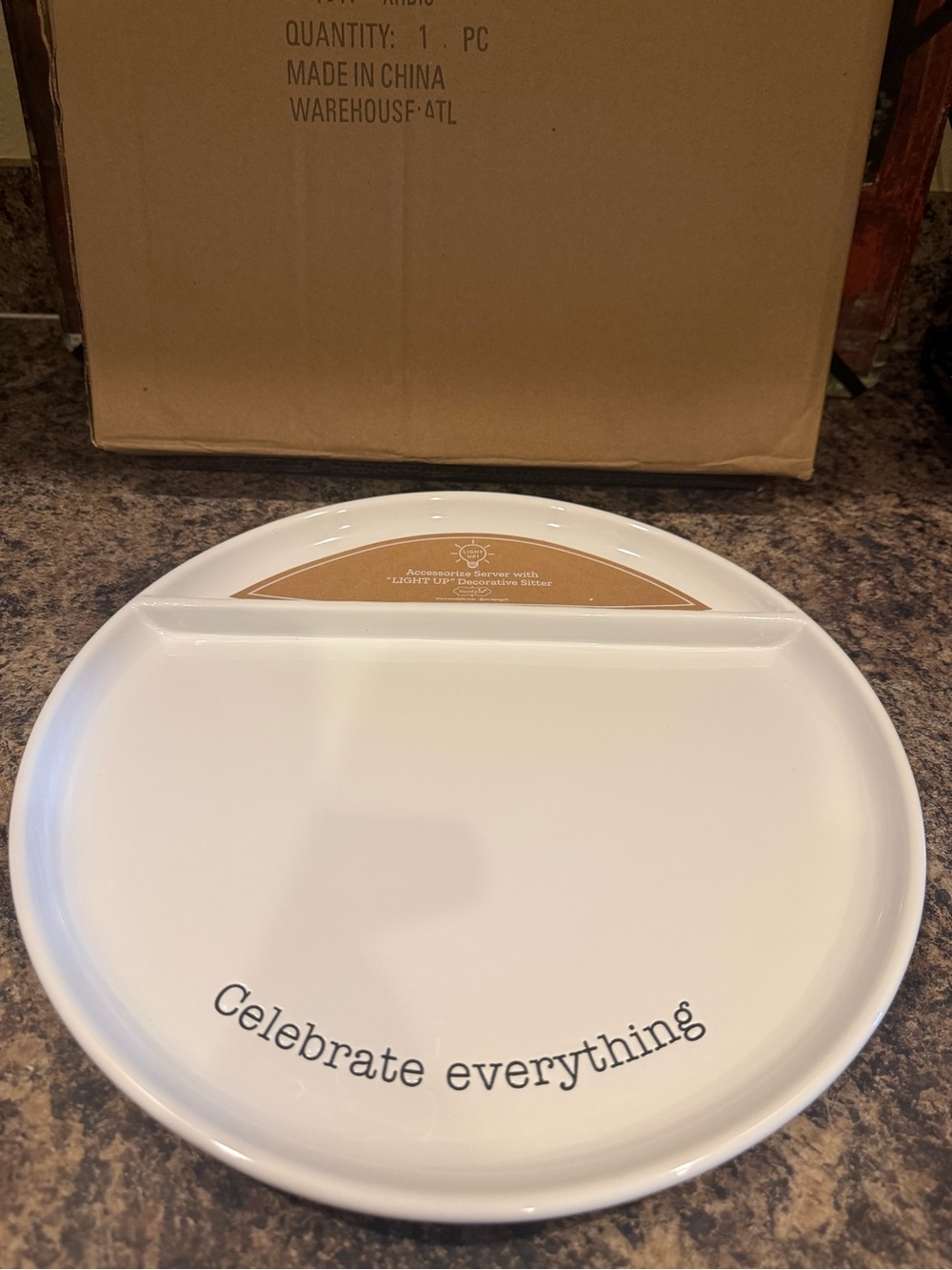 Mudpie White 'Celebrate everything' Ceramic Serving Platter